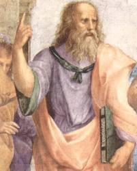 Платон на фреске Рафаэля Санти "Афинская школа"